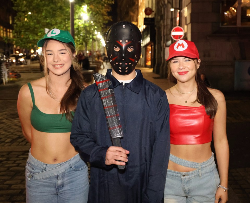 A group of pals in Leeds getting into the spirit of spooky season