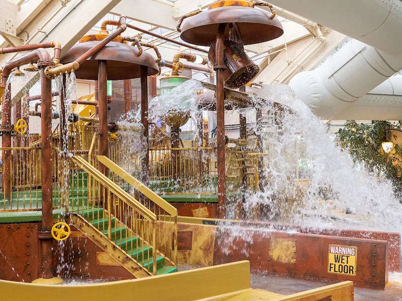 The indoor pool has a new water playhouse