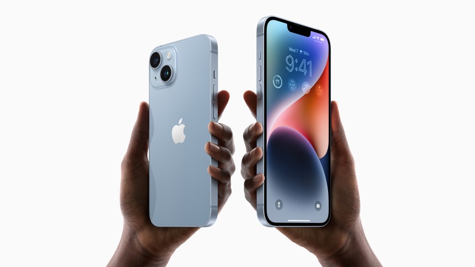 iPhone 14 Plus (right) was launched in 2022