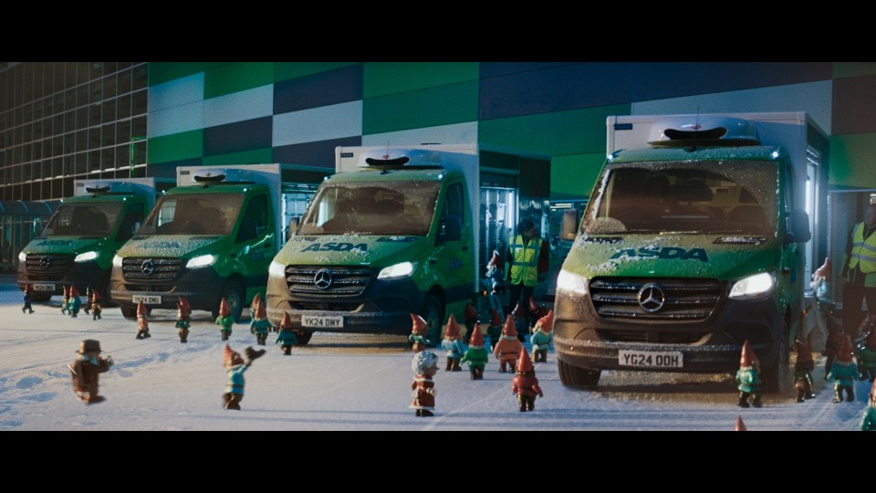 The supermarket giant's 90-second clip showcases a team of garden gnomes rushing to save Christmas