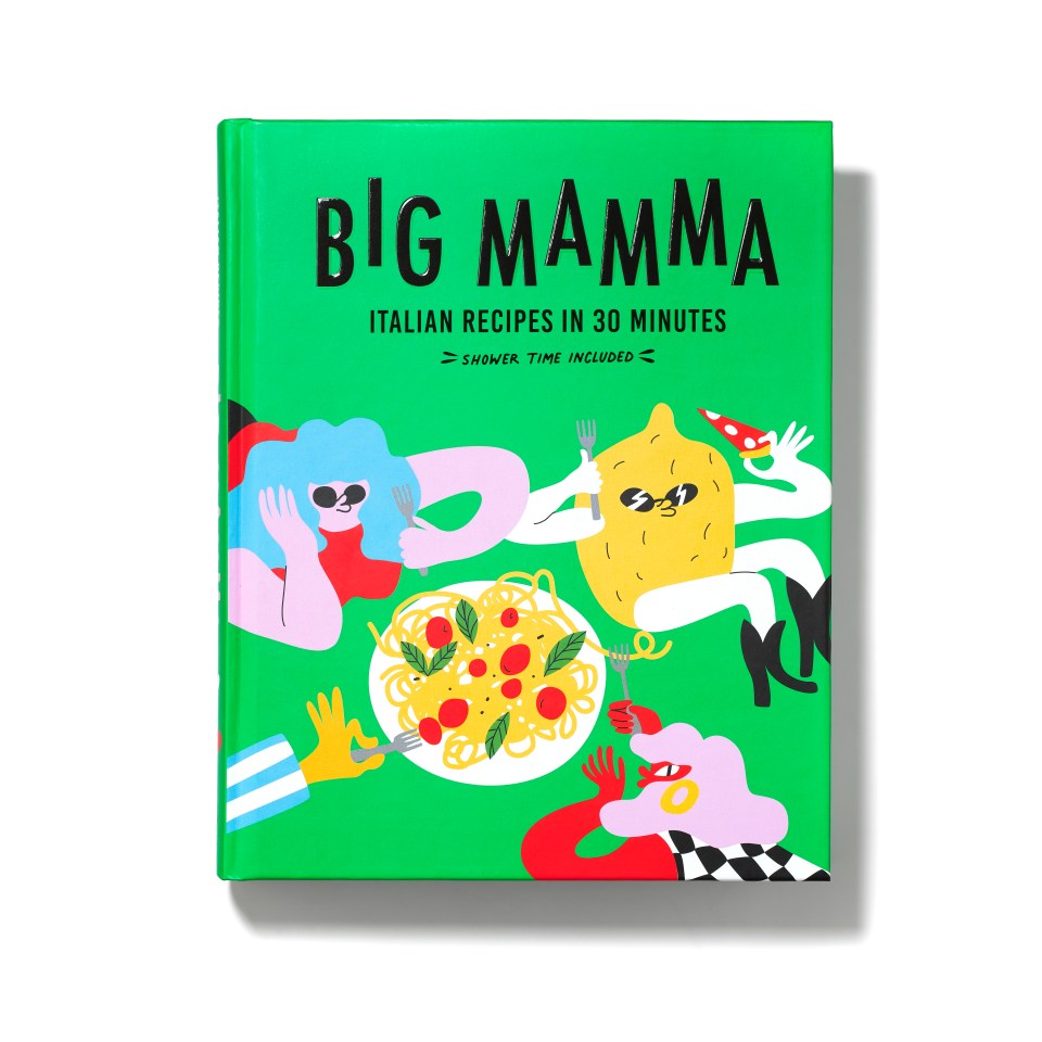 a green book titled big mamma italian recipes in 30 minutes