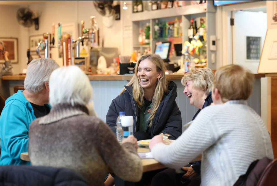 Boulter sat down with a group of older women to discuss Age UK Walking tennis