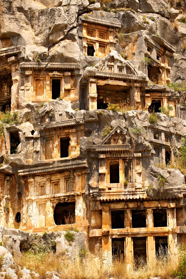 Rock out at the cliffside Lycian tombs