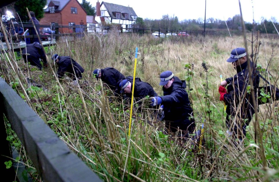 Cops conducting a search back in 2000 in Worcestershire