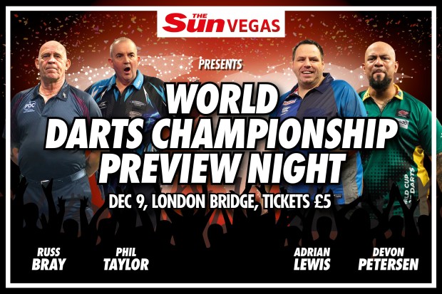 the sun vegas presents the world darts championship preview night