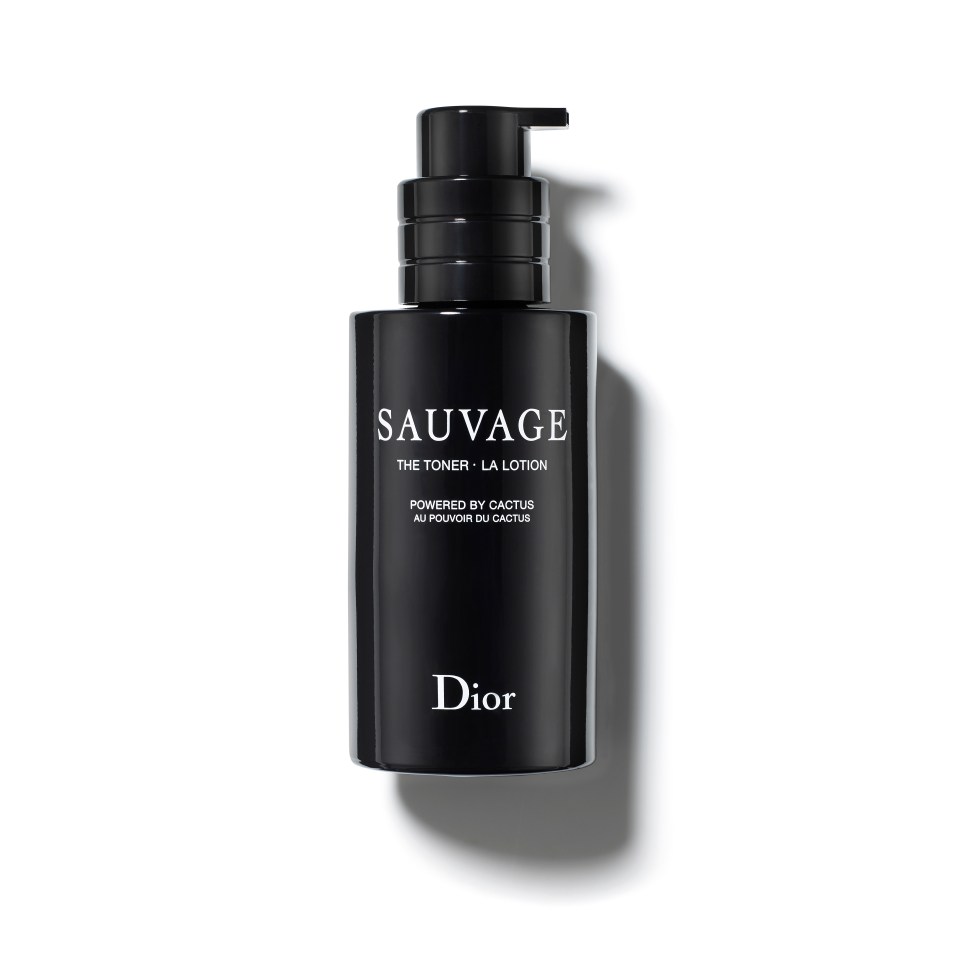 a black bottle of sauvage lotion by dior