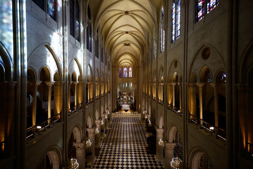 The beautiful nave of Notre-Dame after the restoration