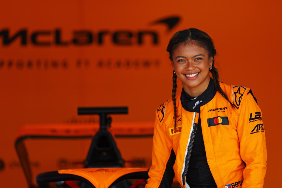 LUSAIL CITY, QATAR - NOVEMBER 12: Bianca Bustamante of Philippines and ART Grand Prix (16) looks on in the garage during F1 Academy Testing at Lusail International Circuit on November 12, 2024 in Lusail City, Qatar. (Photo by Joe Portlock - Formula 1/Formula 1 via Getty Images)