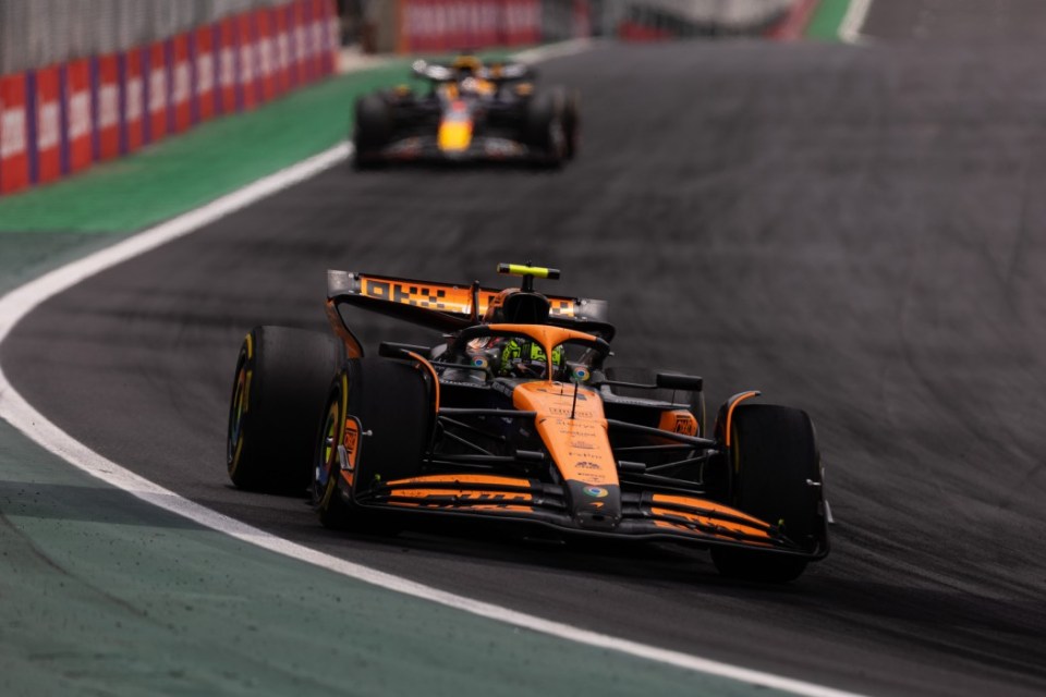 Lando Norris in action for McLaren in the Sprint race