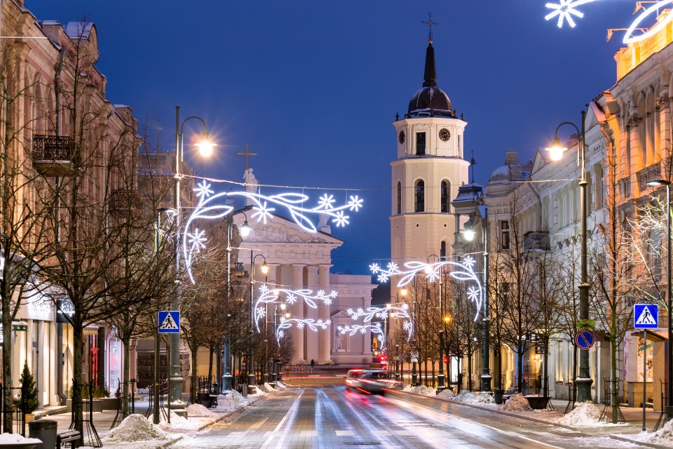 Vilnius Cathedral looks dazzling at this time of year