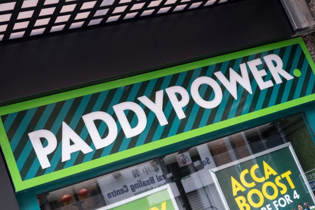 Sign for the bookmakers brand Paddypower on 30th May 2022 in Birmingham, United Kingdom. (photo by Mike Kemp/In Pictures via Getty Images)