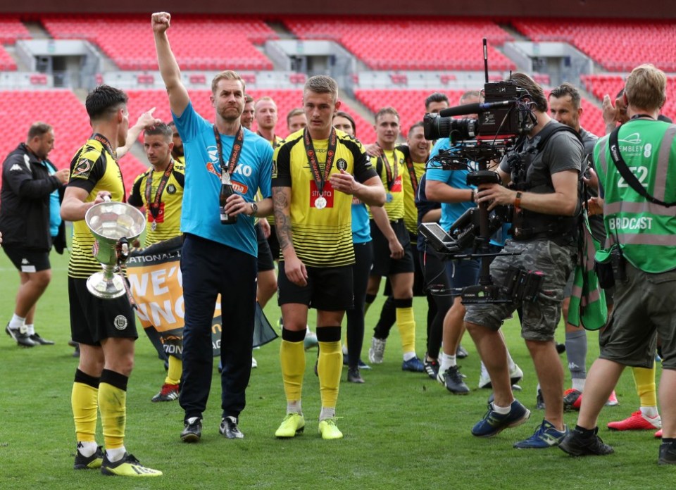 Harrogate beat Notts County in the National League Play Off final in 2020