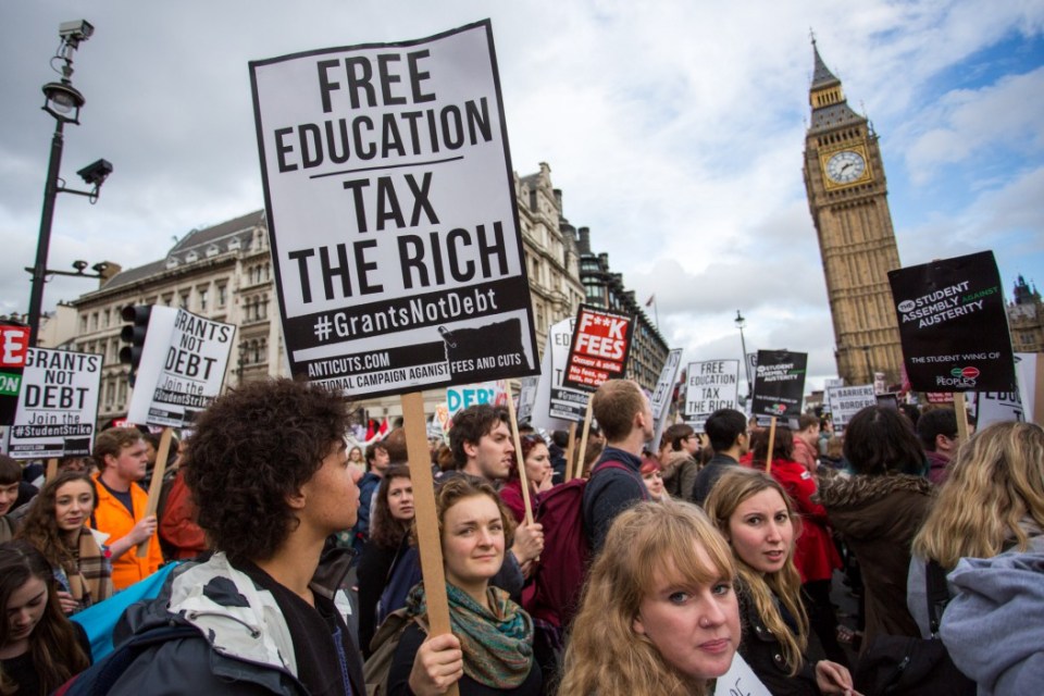 In 2015 university students from across the country marched through the streets of London to protest against rising fees