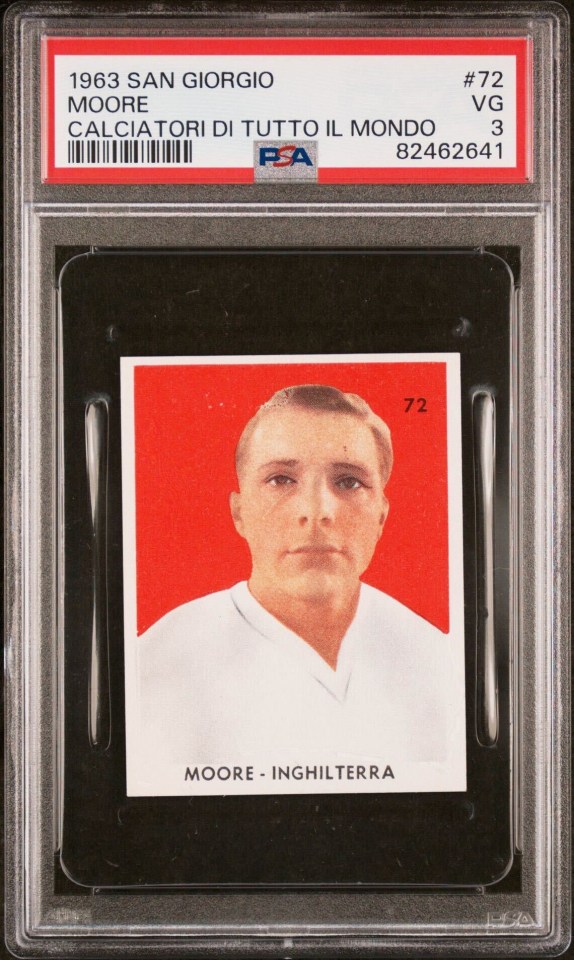 The rare Bobby Moore trading card