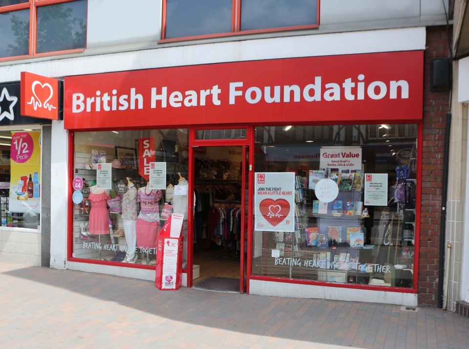 A British Heart Foundation in Greenock, Scotland (not pictured) has sadly closed down