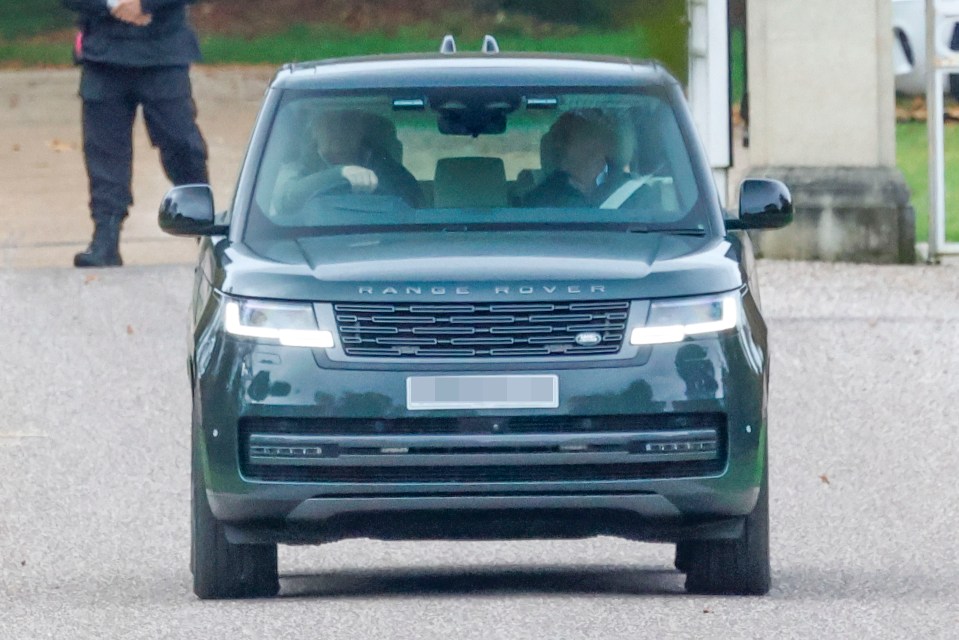 Prince Andrew driving his Range Rover today