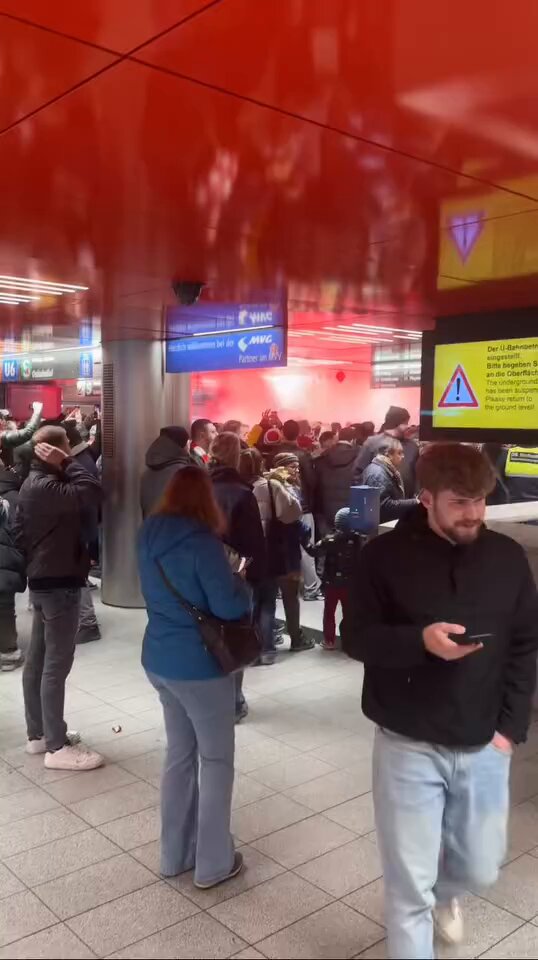 Apparent Benfica fans had lit up pyrotechnics in a metro station