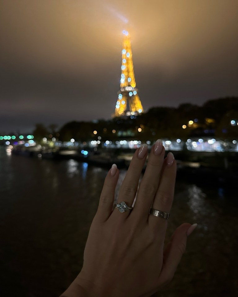 The singer proudly showed off her gorgeous diamond ring on Instagram