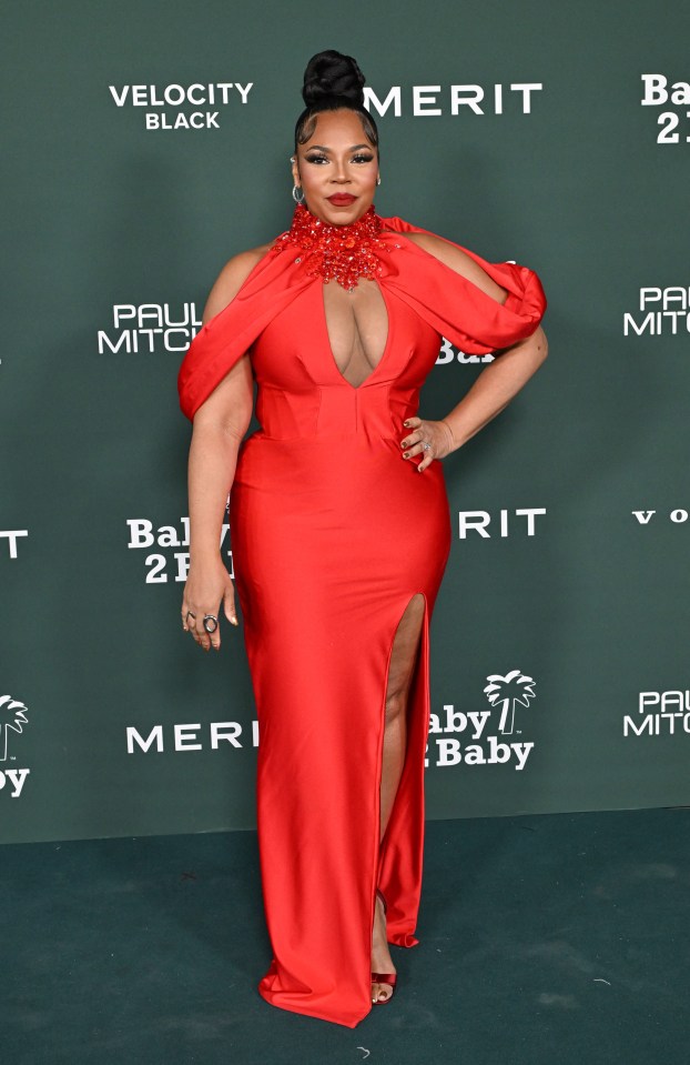 Ashanti caught the eye in her red outfit