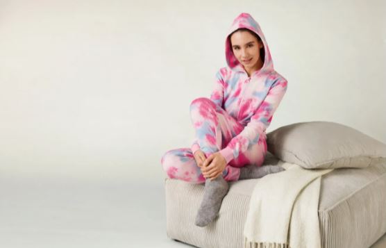 Lidl's onesie will be available in pink, blue, and a multicoloured print