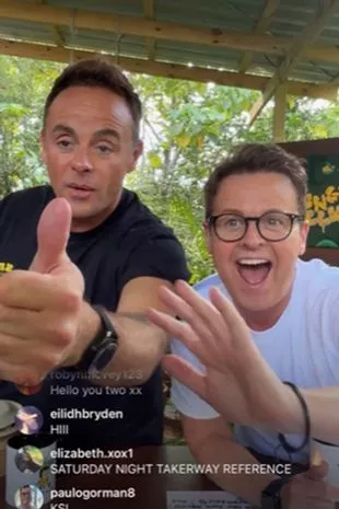 Ant and Dec lit up when they saw Davina pop up on their Instagram Live chat