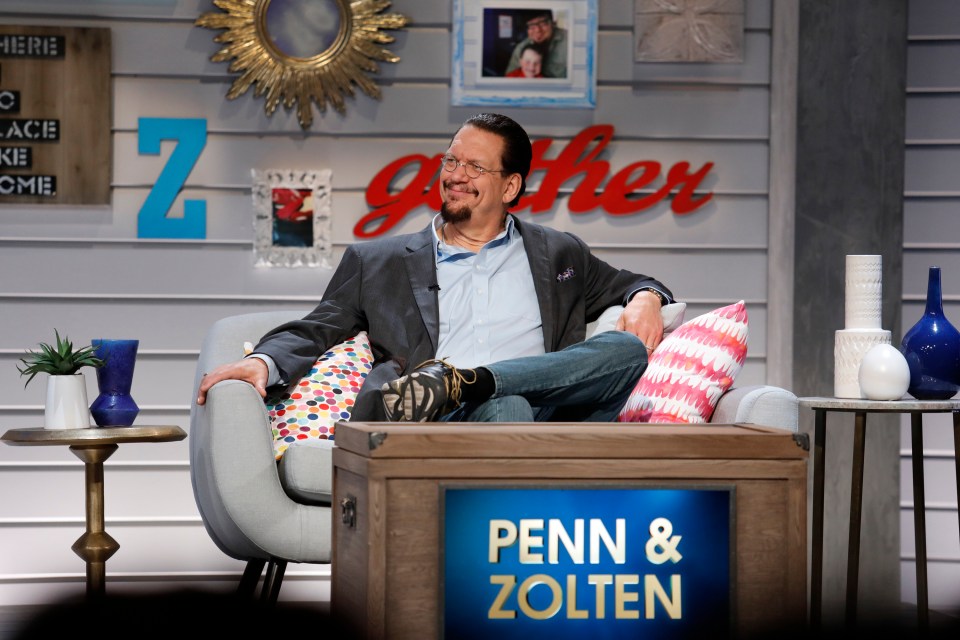 BIG STAR LITTLE STAR -- "Harold Perrineau & Wynter vs Brooke Burke & Rain vs Penn Jillette & Zolten" Episode 106 -- Pictured: Penn Jillette -- (Photo by: Joseph Viles/USA Network/NBCU Photo Bank/NBCUniversal via Getty Images)