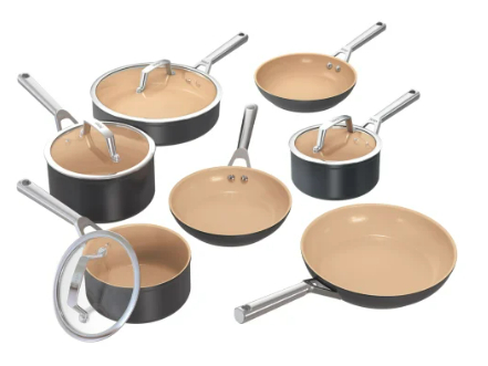 Seven-piece Ninja ceramic cookware set.