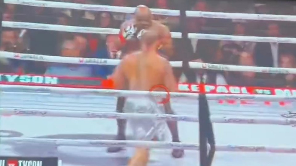 a boxing match is being shown on a television screen .