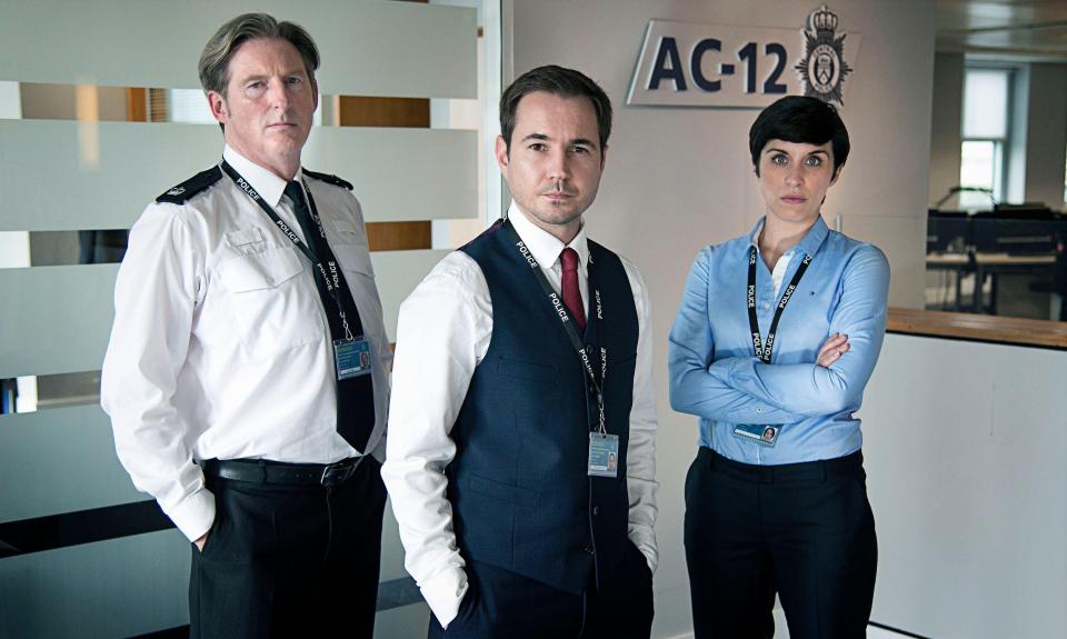 Adrian Dunbar, Martin Compston and Vicky McClure in Line of Duty