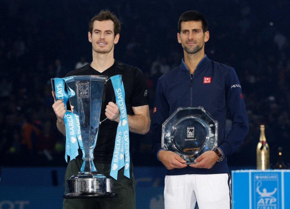 FILE PHOTO: Tennis Britain - Barclays ATP World Tour Finals - O2 Arena, London - 20/11/16 Britain's Andy Murray and Serbia's Novak Djokovic with their trophies after the final Action Images via Reuters / Paul Childs EDITORIAL USE ONLY./File Photo