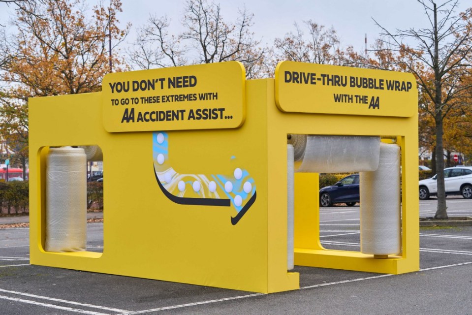 Scarlett Moffatt spotted testing a tongue-in-cheek Drive-Thru Bubble Wrap, showcasing the lengths the nation take to protect their cars from dents & dinks, without AA Accident Assist. Release date  November 28, 2024. One in four drivers admit theyve accidentally caused damage to another car in a supermarket carpark. And more than half (53 per cent) have had it happen to them in return. It follows a study of 2,000 drivers which found car damage and dings are a concern for 92 per cent. The research found 11 per cent park over two spaces in a bid to avoid dents, while 18 per cent deliberately park next to the flashiest car they can find, in the hope theyll be super-careful with their own doors. And seven per cent have even pulled into a trolley bay for added assurance. Half (53 per cent) have gone the extra mile to protect their cars from others bad driving  including parking in the furthest away space. As many as 23 per cent would be very interested in paying for a space with a dent free guarantee rather than risk scrapes from others more careless than themselves. The findings were commissioned by The AA, to highlight Accident Assist, a 24/7 support service for members, which also built a tongue-in-cheek drive-thru bubble wrap machine to show the lengths people could take to swerve scrapes, dents and dings. ..