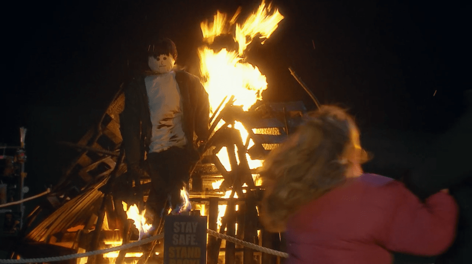 The abuser was horrified to see his likeness used as the guy for Bonfire Night