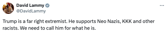 Tweet from David Lammy posted on July 14, 2018