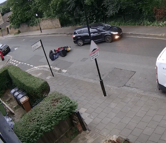 The moped driver 'collapsed' to the floor after swerving the car