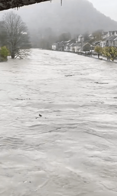 Floodwater in Pontypridd