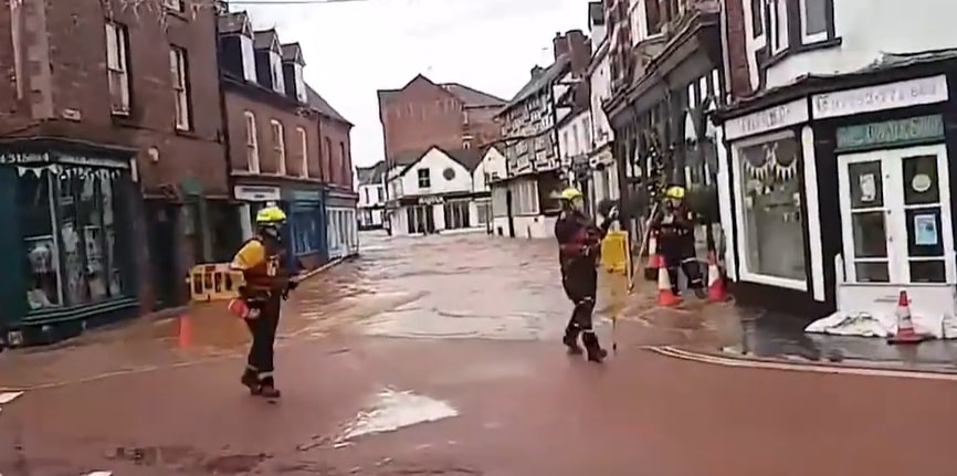 Water rapidly filled the streets as firefighters attempted to stop the flow