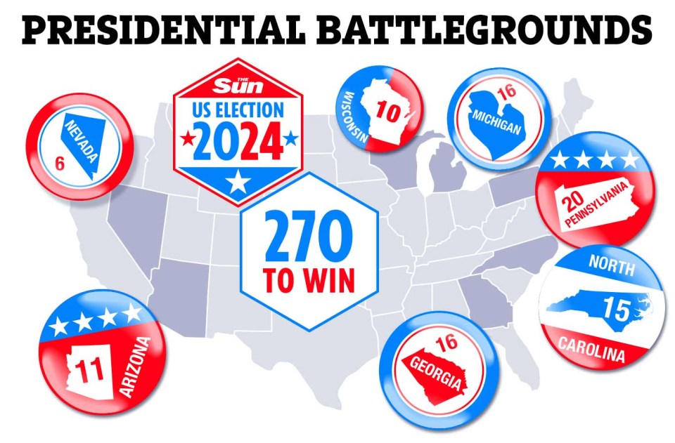 a map of the united states showing the presidential battlegrounds