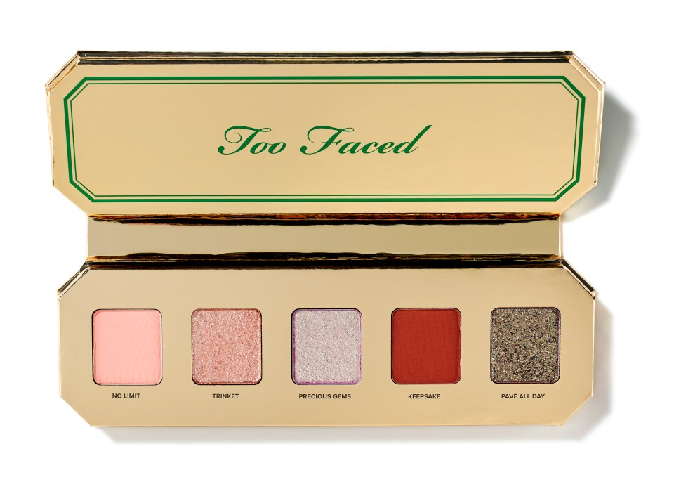 a too faced eyeshadow palette with four shades