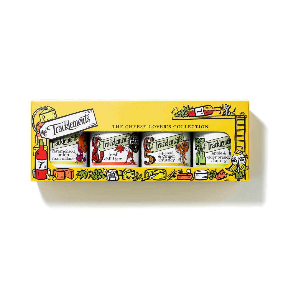 a box of tracklements cheese lovers collection