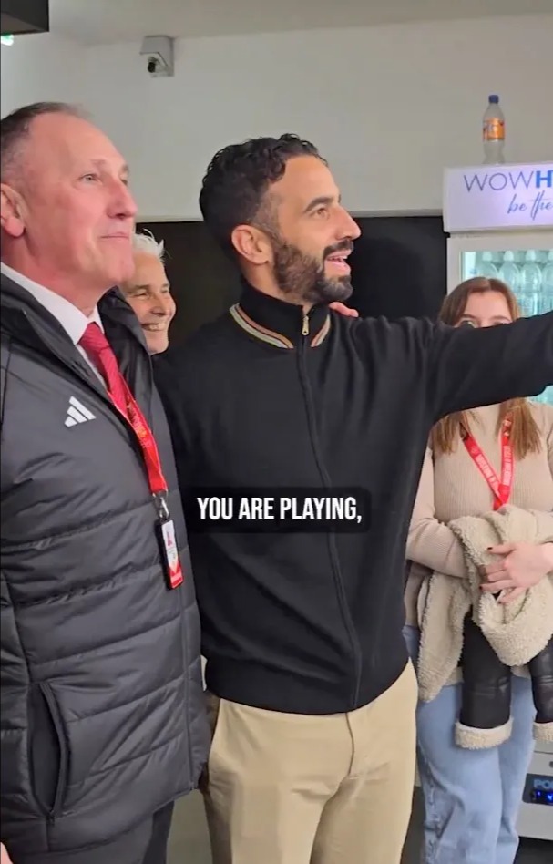 Ruben Amorim surprised a stadium tour group at Old Trafford