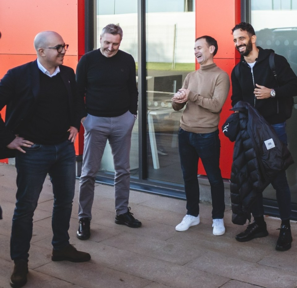 United chiefs welcomed Amorim when he landed at Manchester Airport