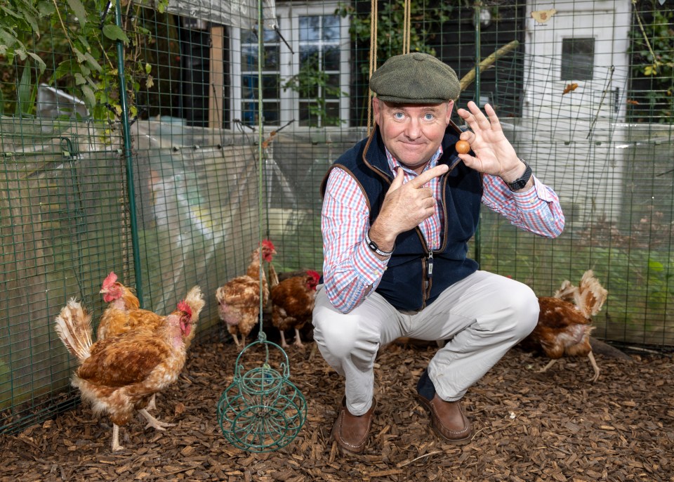 Dressage coach Alex has been keeping hens, which he calls 'little ladies' for a year and a half