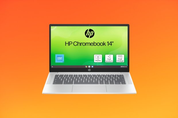 an hp chromebook 14 displays a green screen