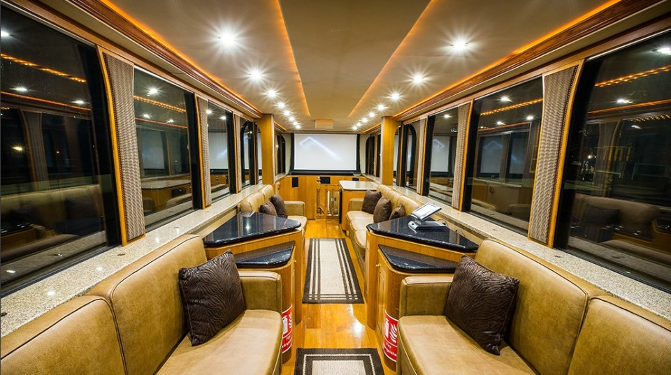 Will Smith's incredible motorhome includes a large cinema room upstairs