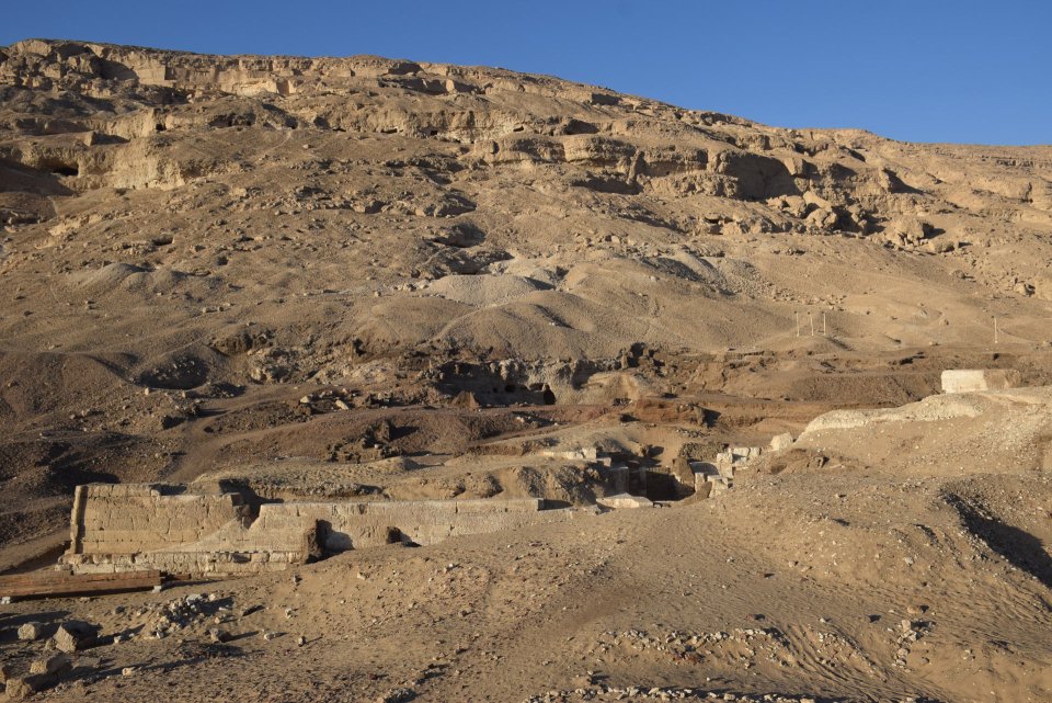 Archaeologists unearthed an entrance to a large stone temple in the ancient Egyptian town of Athribis, near to the modern city of Sohag