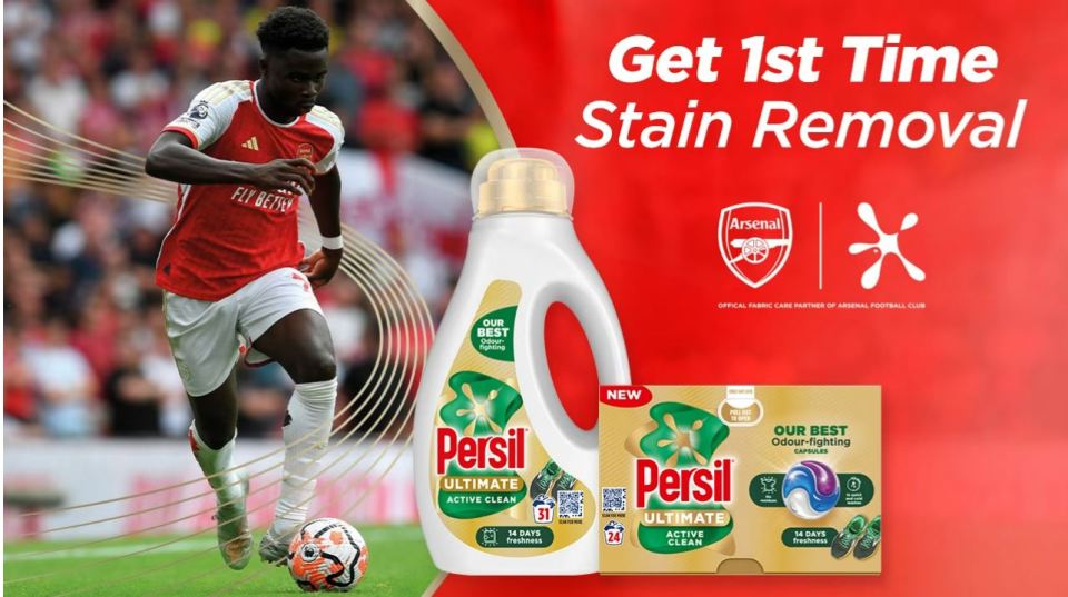 Arsenal appointed Persil as their official fabric care partner