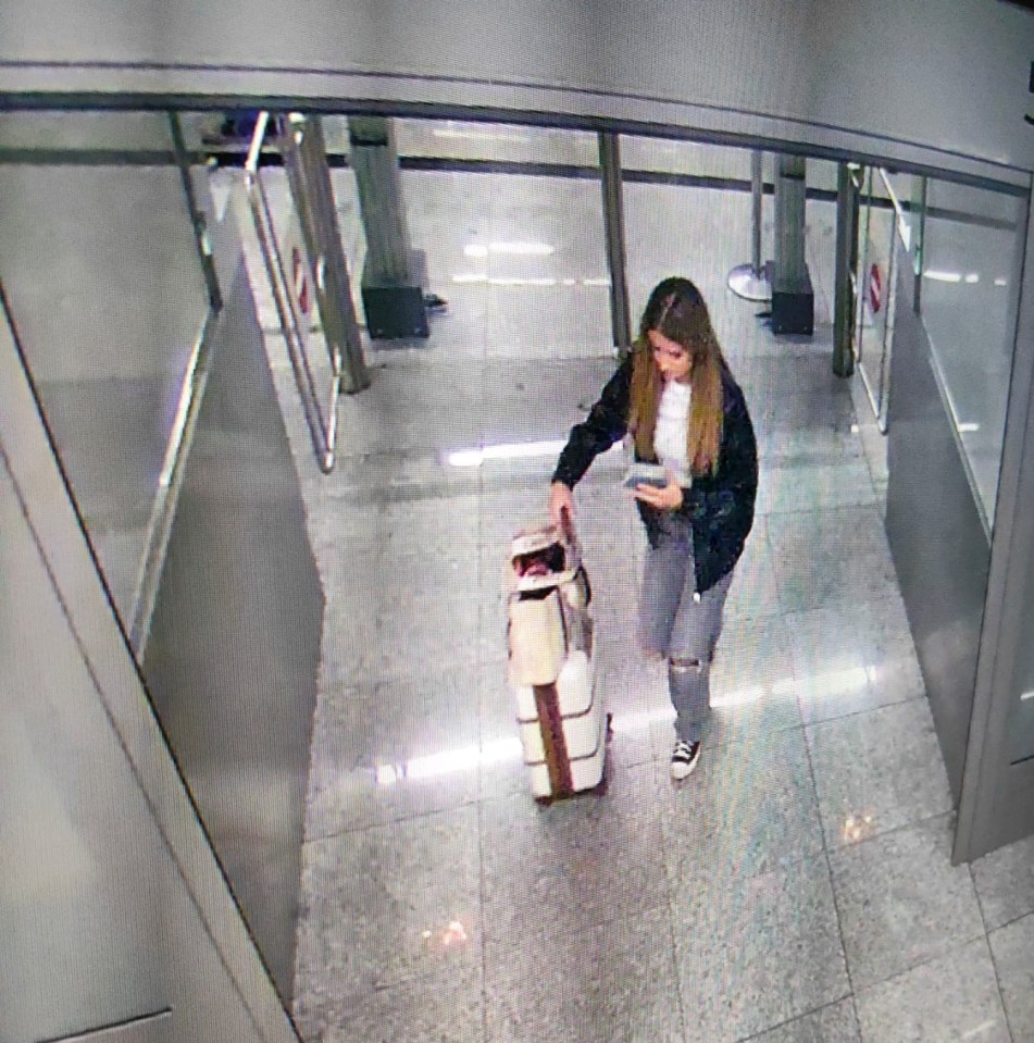 CCTV showed her walking through an airport