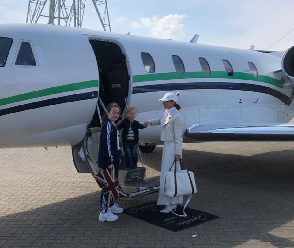 Geri and her family flew on a private jet to Dublin