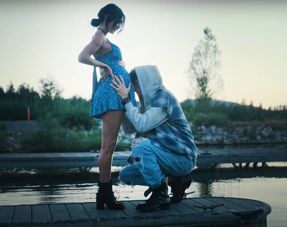 Megan Fox sparked pregnancy rumours when she appeared with a baby bump’ in Machine Gun Kelly and Jelly Roll's Lonely Road music video