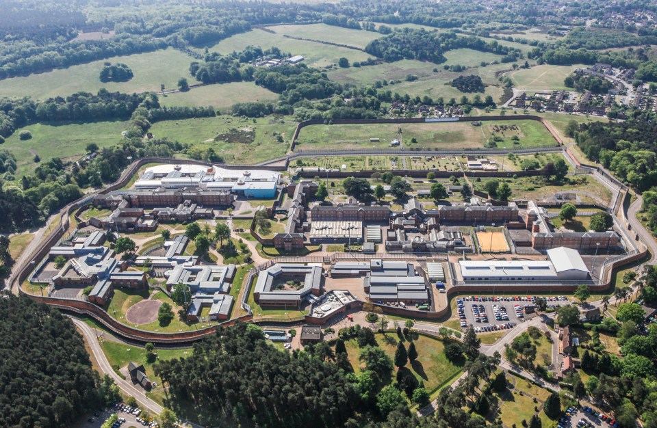 An aerial photograph of Broadmoor Hospital just outside Crowthorne in Berkshire